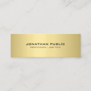 Modernes Minimalistisches Elegantes Gold Einfach S Mini Visitenkarte