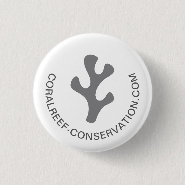 Modernes, Minimalistisches, elegantes Graukorallen Button (Vorderseite)