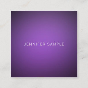 Modernes Minimalistisches, elegantes Lila Template Quadratische Visitenkarte