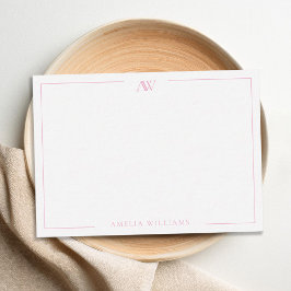 Modernes Minimalistisches elegantes Monogramm Mitteilungskarte