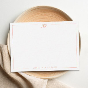 Modernes Minimalistisches elegantes Monogramm Mitteilungskarte