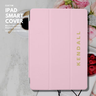 Modernes Minimalistisches Elegantes Rosa Mit Monog iPad Air Hülle