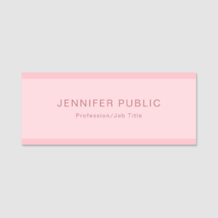 Modernes Minimalistisches elegantes Rosa Namensschild
