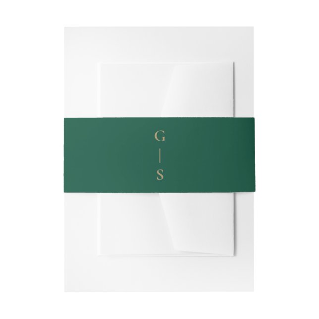 Modernes Minimalistisches Emerald Green Gold Einladungsbanderole (Vorderseite Beispiel)
