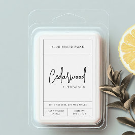 Modernes, minimalistisches Etikett für Sojaschmelz