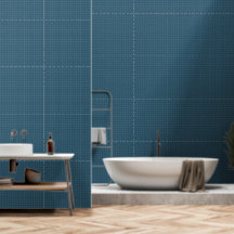 Modernes Minimalistisches Eukalyptus Blue Checked 
