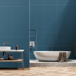 Modernes Minimalistisches Eukalyptus Blue Checked Tapete