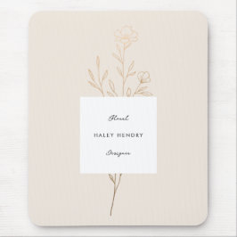 Modernes Minimalistisches, florales Illustriertes  Mousepad