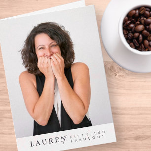 Modernes Minimalistisches Foto 50 & Fabulous Gebur Karte