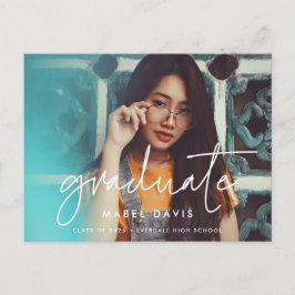 Modernes minimalistisches Foto für Abschluss Postkarte