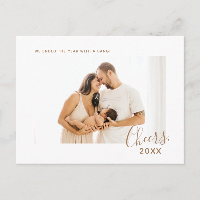 Modernes Minimalistisches Foto für Elegante Famili Postkarte (Vorderseite)