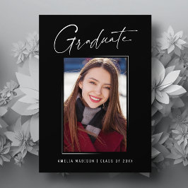 Modernes Minimalistisches Foto für Ink Script Grad Ankündigung