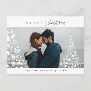 Modernes, Minimalistisches Foto für Weihnachten Postkarte