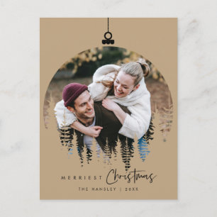 Modernes, Minimalistisches Foto für Weihnachten Postkarte