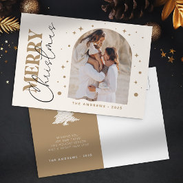 Modernes Minimalistisches Foto Gold Postkarte