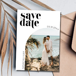 Modernes Minimalistisches Foto Hochzeit rettet das Save The Date