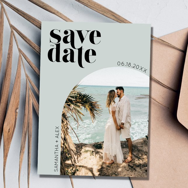Modernes Minimalistisches Foto Hochzeit rettet das Save The Date (Modern Minimalist Photo Wedding Save the Date)