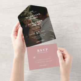 Modernes, Minimalistisches Foto Hochzeitsduft All In One Einladung