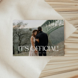 Modernes, minimalistisches Foto-Hochzeitsprogramm Ankündigung