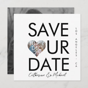 Modernes, Minimalistisches Foto im Stil der Social Save The Date