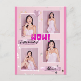 Modernes minimalistisches Foto Lady Birthday Post Postkarte