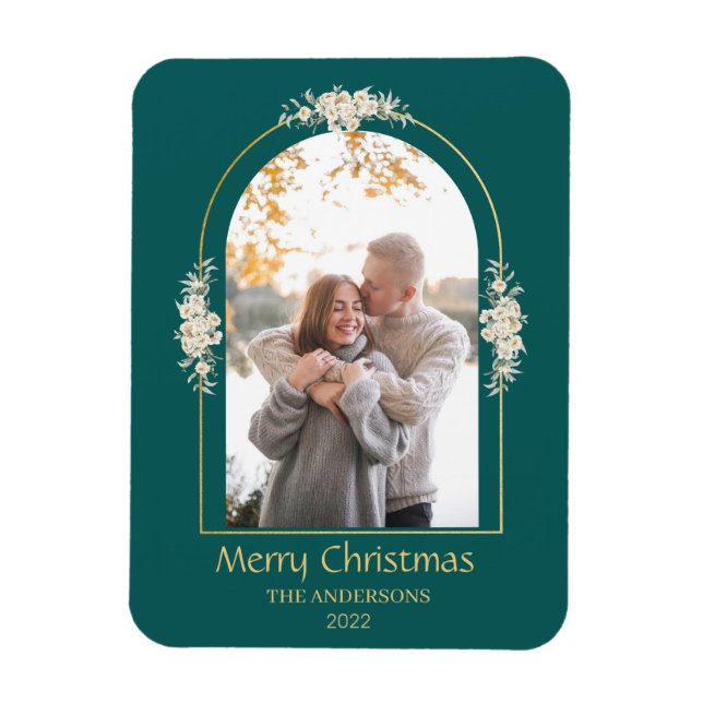 Modernes Minimalistisches Foto mit Blumenblättern  Magnet (Vertikal)