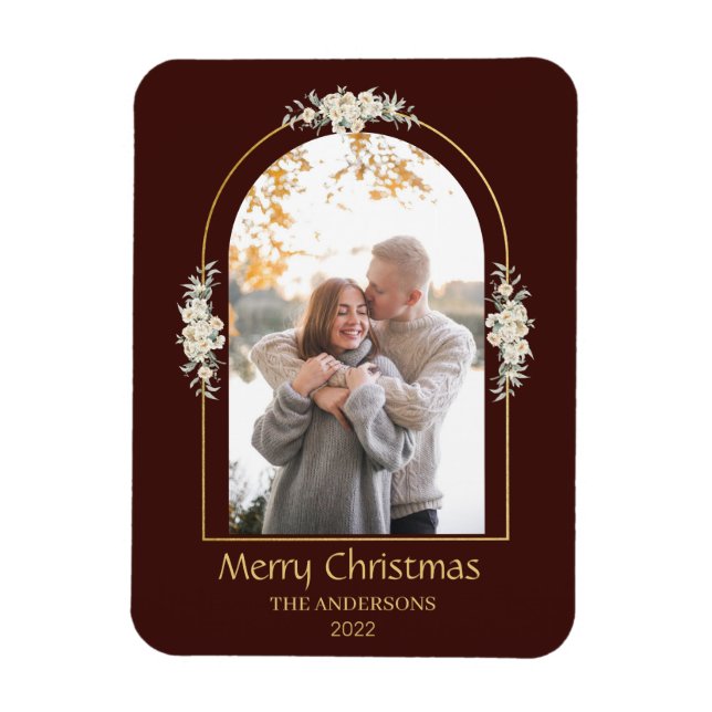 Modernes Minimalistisches Foto mit Blumenstrauß Magnet (Vertikal)