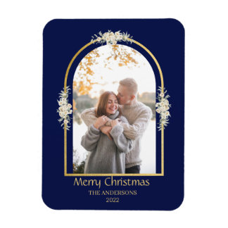 Modernes Minimalistisches Foto mit Blumenstrauß Ro Magnet