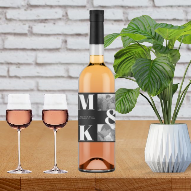 Modernes Minimalistisches Foto mit feinem Monogram Weinetikett (Von Creator hochgeladen)