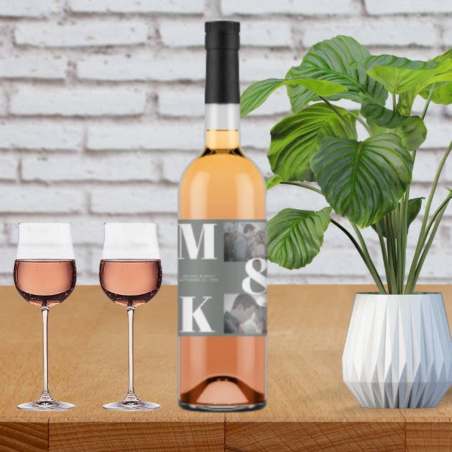 Modernes Minimalistisches Foto mit feinem Monogram Weinetikett (Von Creator hochgeladen)