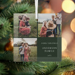 Modernes Minimalistisches Foto Ornament Aus Glas<br><div class="desc">Moderne Minimalistische Familienfoto Collage Weihnachtsschmuck</div>