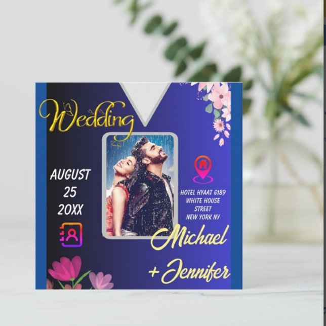 Modernes Minimalistisches Foto QR Code Hochzeit Einladung (Von Creator hochgeladen)