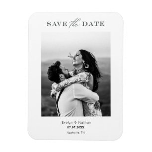 Modernes Minimalistisches Foto Save the Date Magnet