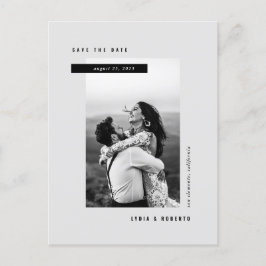 Modernes Minimalistisches Foto Save the Date Postk Ankündigungspostkarte