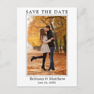 Modernes Minimalistisches Foto Save the Date Postkarte