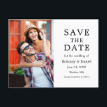 Modernes Minimalistisches Foto Save the Date Postkarte<br><div class="desc">Moderne Minimalistische Ankündigung der Verlobung "Einfaches Foto" Save the Date Postkarte</div>
