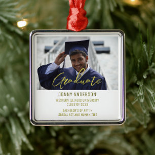 Modernes Minimalistisches Foto und Skript Ornament Aus Metall