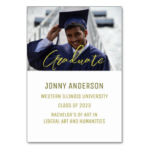 Modernes Minimalistisches Foto und Skript Tischnummer