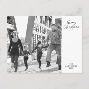 Modernes Minimalistisches, fröhliches Weihnachtsfa Postkarte