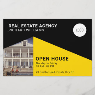 Modernes minimalistisches geometrisches schwarzes  flyer