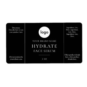 Modernes Minimalistisches Gesicht-Serum-Label