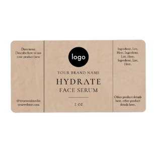Modernes Minimalistisches Gesicht-Serum-Label