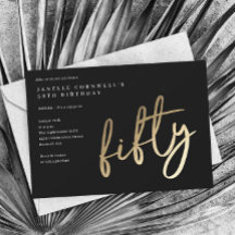 Modernes Minimalistisches Gold 50. Geburtstag