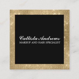 Modernes Minimalistisches Gold Glitzer Einfaches M Quadratische Visitenkarte
