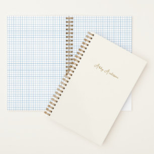 Modernes Minimalistisches Gold Script   Off White  Notizbuch