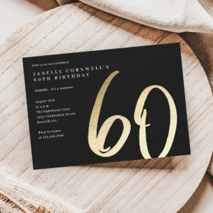 Modernes Minimalistisches Gold Typ 60. Geburtstag Magneteinladung