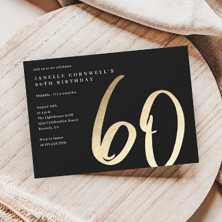 Modernes Minimalistisches Gold Typ 60. Geburtstag Magneteinladung