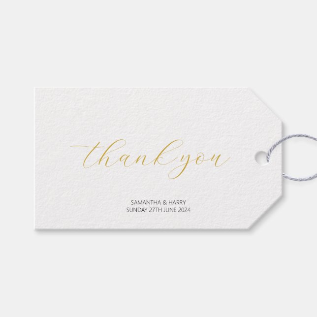 Modernes Minimalistisches Gold Vielen Dank für Ihr Geschenkanhänger (Vorderseite (Horizontal))