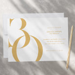 Modernes Minimalistisches Gold Weißes 30. Geburtst Einladung<br><div class="desc">Moderne minimalistische 30. Geburtstagseinladung mit einfachem Design mit schicker Typografie und eleganter Schrift.</div>