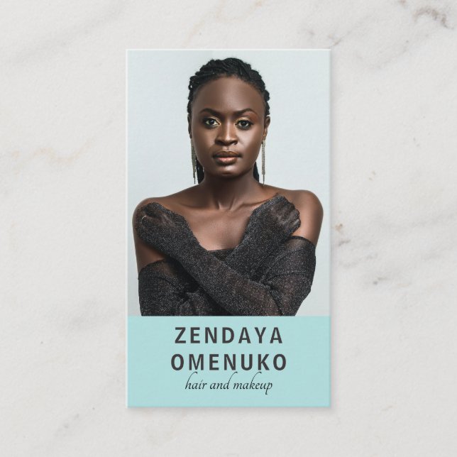 Modernes Minimalistisches Haar Makeup Artist Foto  Visitenkarte (Vorderseite)